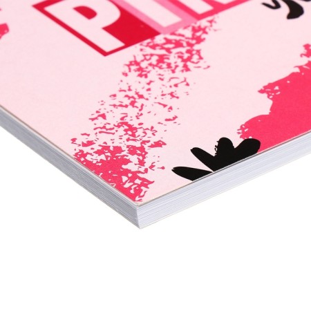 Lowed A6 Planning, with opened sheets, 50 sheets, gluing, soft cover, Pink Style-2