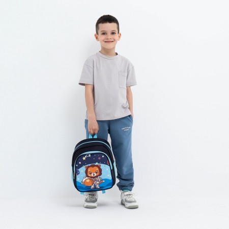 Baby backpack on lightning, 3 outer pockets, blue color-7