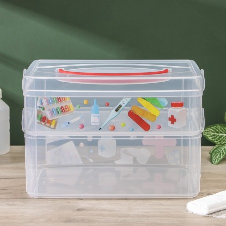 Universal Multi Box container, 2 sections, with a pen and decor, Mix drawing-2