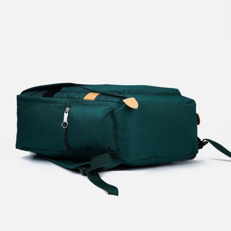 Set of backpacks on lightning from textiles, chopper, bag, pencil case, green color-6