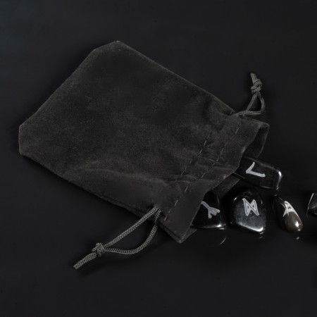 Runes for fortune telling "Scandinavian", 25pcs, obsidian-3