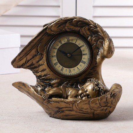 Table Kamine watch "Sleeping Angel", 20 cm, gold