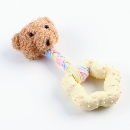 Soft toy for dogs "Bear" + TPR star, 15 cm-1