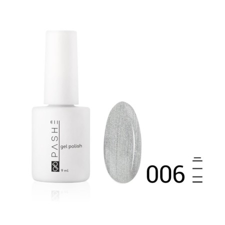 Color gel polish Pashe, No. 006 Silver rain, 9 ml