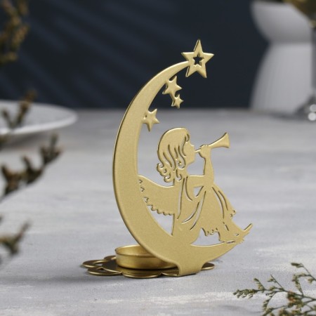 Summary "Moon" Metal for one candle, 7.1x10.8x14.7 cm, golden-2