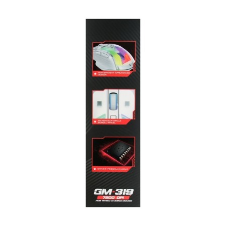 Mouse XTRIKE ME GM-319, game, wired, backlight RGB, 6400 dpi, USB, 1.5 m, white-6
