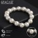 Bracelet Pearl "Bride" with rhinestones, ball No. 12, milk color, d = 5.5 cm