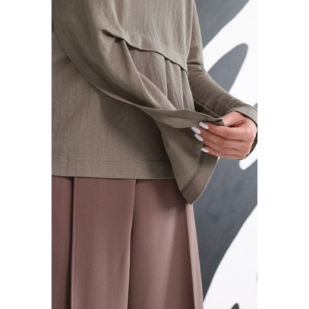 Female blouse, size 42, khaki color-3