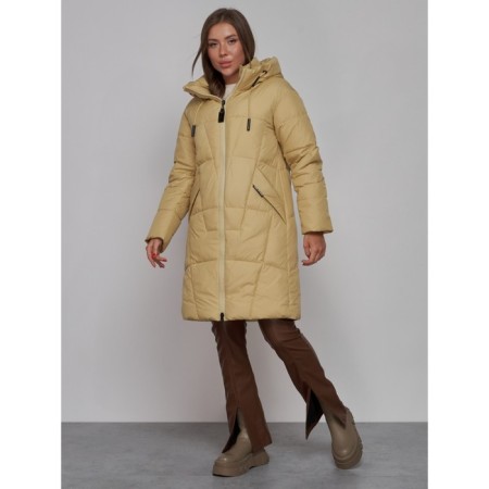 Coat insulated winter female, size 44, mustard color-1