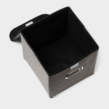 Stelly box for storage with a lid "Office", 25 × 25 × 25 cm, color gray color-3