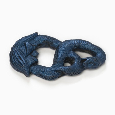 Panel with the suspension "Snake in the Flower" Blue Lunar, 12x6.5x1cm-1