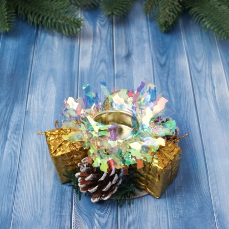 Summary for one candle "Festive mood" 10.5x10.5 cm, gold-1