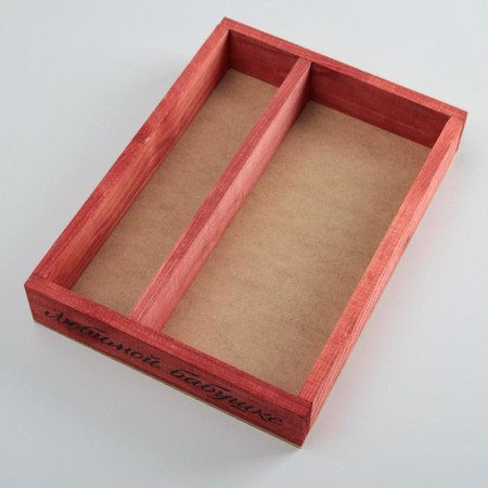 Wooden Kashpo 25.5 × 20 × 5 cm "Beloved Grandma", Red-2
