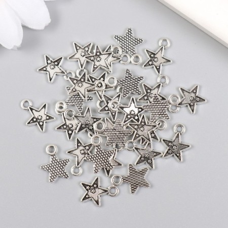 Decor for creativity Metal "Star with small stars" silver 1x1.3 cm-2
