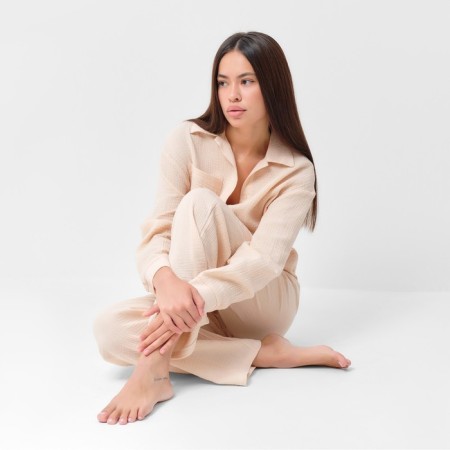 Комплект женский (рубашка, брюки) KAFTAN "Basic" р. 48-50, молочный-3