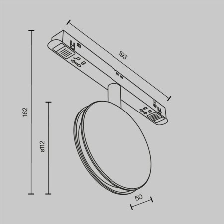 Technical TR090-2-6W3K-B, LED, 6 W, 193x50x162 mm, 28 lm, 3000k, 3030, black, black-8