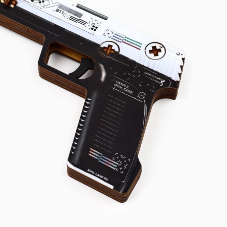 Wooden weapons, children's souvenir "white stream", pistol, 32 x 14 cm-3