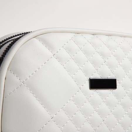 Bag Women's Cross-Bodi with a zipper, white color-4