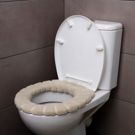 Soft cover on the lid and seat of the toilet (beige)
