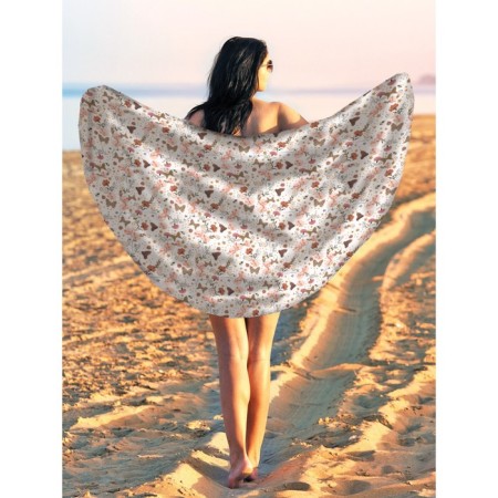 Pareo and beach rug "Awakening of spring", d = 150 cm