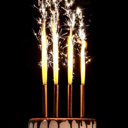 Candles Fountains for the Golden Sparks cake, 12.5 cm, 40 seconds, 4 pcs-4