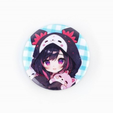 Metal icon, sunset "Cute anime", d = 2.5 cm, mix-12