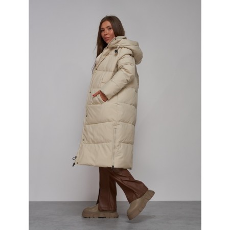 Coat insulated winter female, size 46, beige color-18