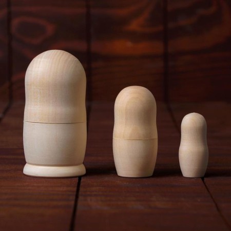 Matryoshka 3 in 1, unpainted-1