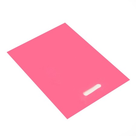 Polyethylene package with a cut handle, pink 30-40 cm, 30 μm-1