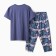 Homemade female set (T -shirt, capri), purple color, size 48