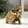 Souvenir Polystone "Elephant in the Golden Popone with crystals" 10.5x11x4.5 cm