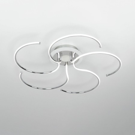 Ceiling chandelier Citilux "Dzhemini" CL229251E, 60x60x13 cm, 5x12W, LED, Gray color.-2