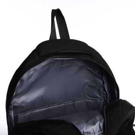 Youth backpack from textiles, 2 departments, 3 pockets, black color-5