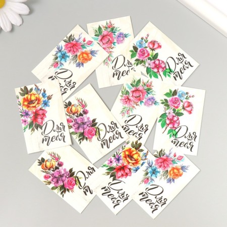 Cardboard "Flowers 13" set 10 pcs (5 types) 4x6 cm-1