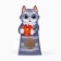 Folding box with a “kitten” window, 6 x 13 x 3.5 cm