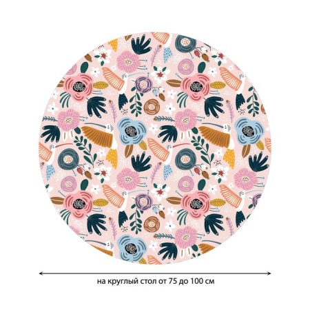 Table tablecloth "Tropical sketches", round, oxford, elastic band, size 120x120 cm, diameter 75-100 cm-1