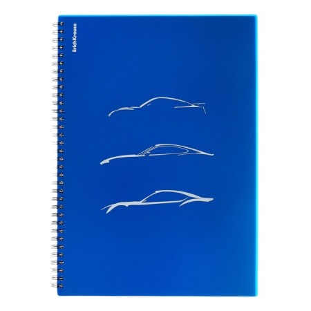 A4 notebook 80 sheets, a cage on a spiral, erichkrause, "mirage" plastic cover blue