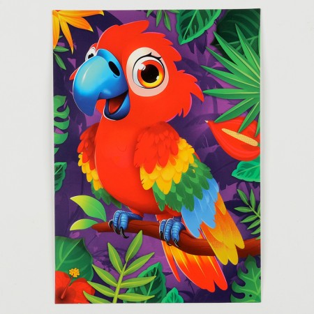 Application with rhinestones for children "Parrot", a set for creativity, A5-2