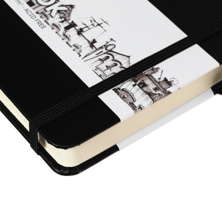 Sketchmarker sketchbook, 148 x 210 mm, 80 sheets, solid leather cover, black, block 140 g/m2-4