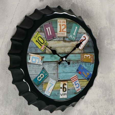 Wall clock, series: interior, "bottle cover", smooth move, d = 30 cm-1