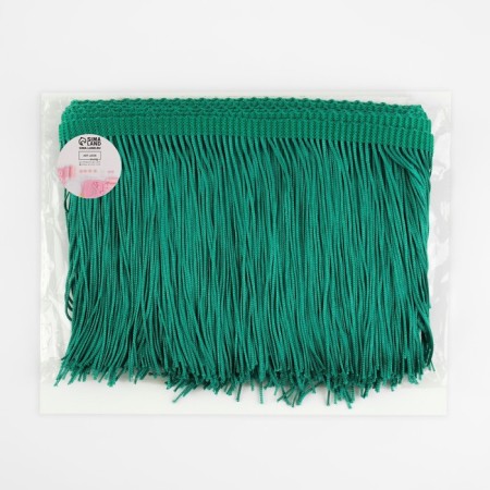 Decorative braid "Furrm", 15 cm, 5 ± 0.5 m, emerald color-2