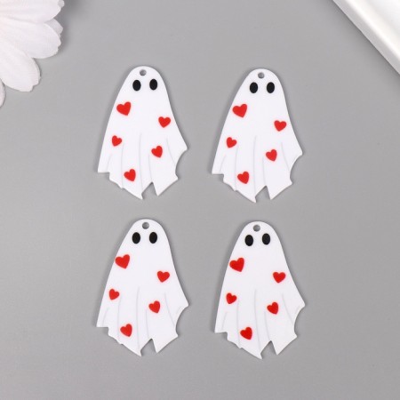 Acryl's work decor "Ghost with hearts" 3.7x2.6x0.2 cm-2