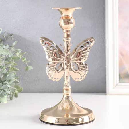 Summary metal per 1 candle "openwork butterfly" d-2.5 cm gold 11x11x20.5 cm-1