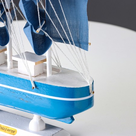The ship souvenir average "Alida", Blue sides with strip, Blue sails, 32x31.5x5.5 cm-2
