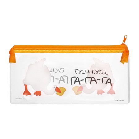 Penal soft, 1 compartment, 95 x 205 mm, flat, PVC, calligrata "geese-gushi"-4