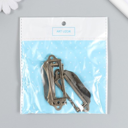 Handle with archival frame Metal bronze 3x7 cm-6