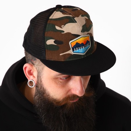 Men's cap with direct visor Adventure, net, rr 56-8