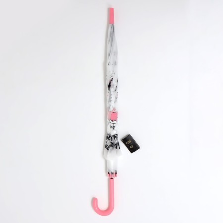 Umbrella - a semiautomatic “unicorn” cane, 8 spokes, r = 47 cm, white/pink color-4