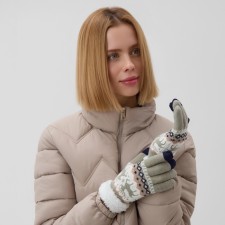 Female gloves at the lawsuit Minaku 22 cm gray