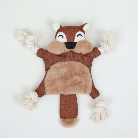 Textile toy with a rope "beaver" with a squeak, rustling, 26 x 28 cm-1